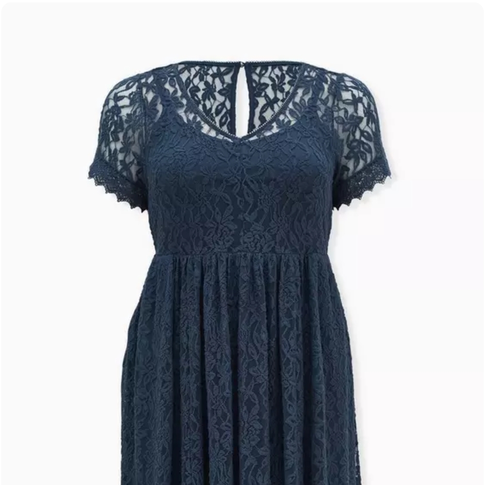 Elegant Navy Lace Dress